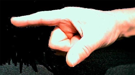 the pointing handshape is coded as 'G' in the Stokoe system